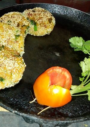 A picture of Sweet potato tikki.