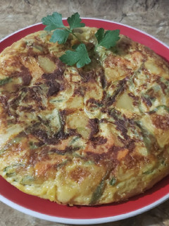 Una foto de Tortilla de judías verdes y zanahoria