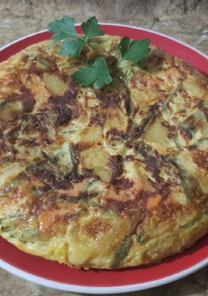 Una foto de Tortilla de judías verdes y zanahoria
