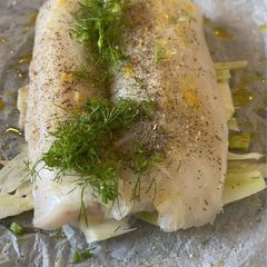A picture of Oven-Baked Cod with Fennel.
