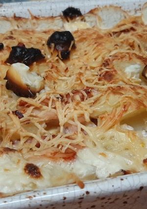 Une photo de Petit gratin au jambon etaux légumes cachés