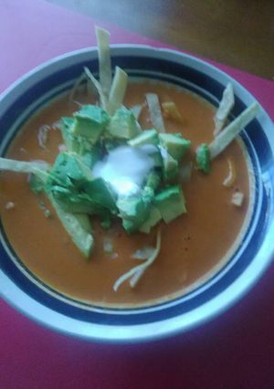 Una foto de Sopa de tortilla