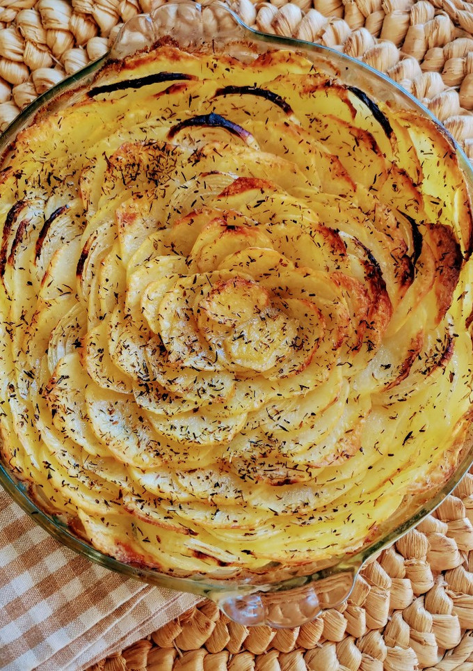 Una foto de Flor de patatas al horno
