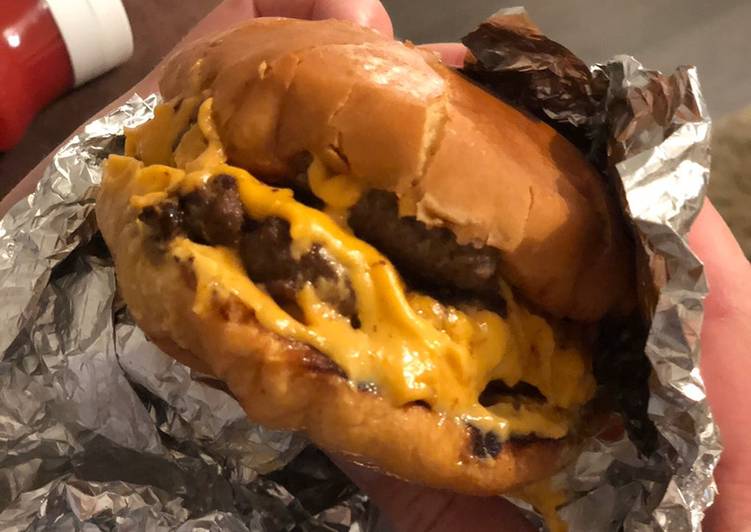 Recipe of Any-night-of-the-week A gooey, naughty, cheeseburger