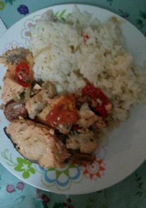 Una foto de Salmón a la olla tapada