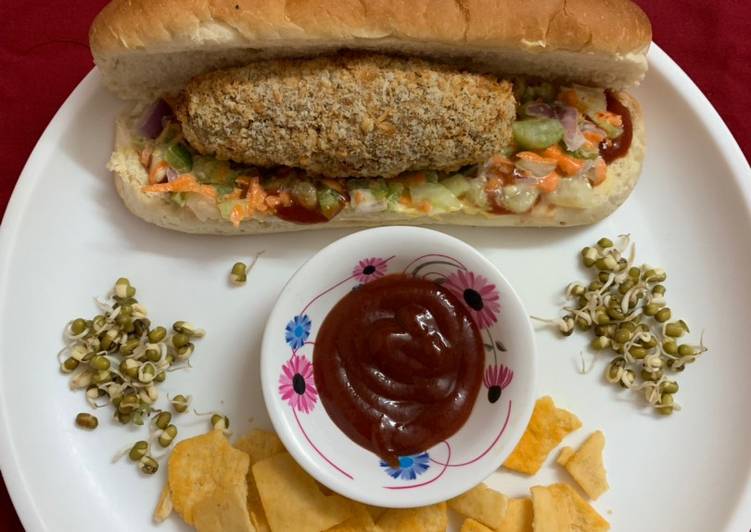 Recipe of Any-night-of-the-week Soya sprouts kabab hot dog