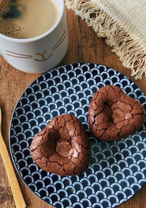 Une photo de Brownie avec coeur au Nutella ❤️