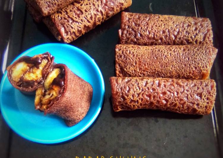 Dadar Gulung Pisang Coklat Lumer