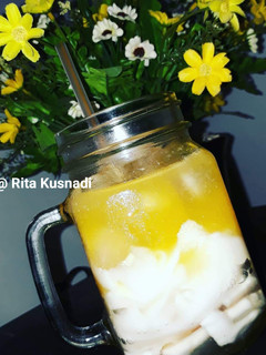 Foto resep Es Jeruk Kelapa