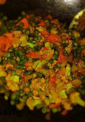 A picture of Kadai mix vegetable.