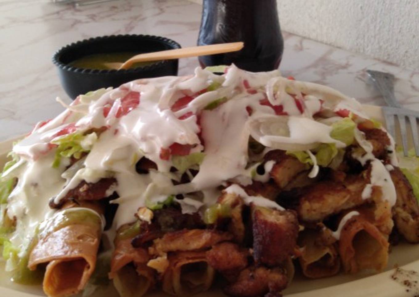 Flautas de Papa con Milanesa