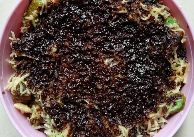 Cara Buat Puding roti gandum pandan coklat kukus Wajib Dicoba