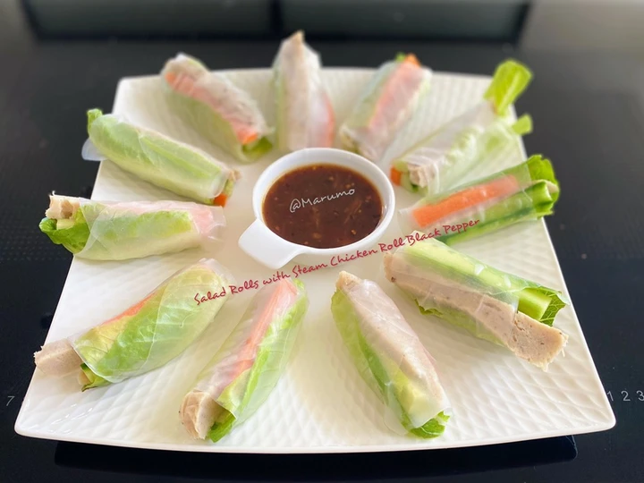 Easy Ways Prepare|Recipe} Salad Rolls with Steam Chicken Roll Black Pepper, Appealing