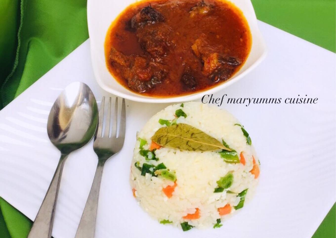Chinese Rice veggies and stew by chef maryumms cuisine🌸