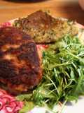 Supremecias con ensalada ruculada y torreja derrapante
