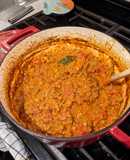 Dutch Oven Meat and Lentil Sauce