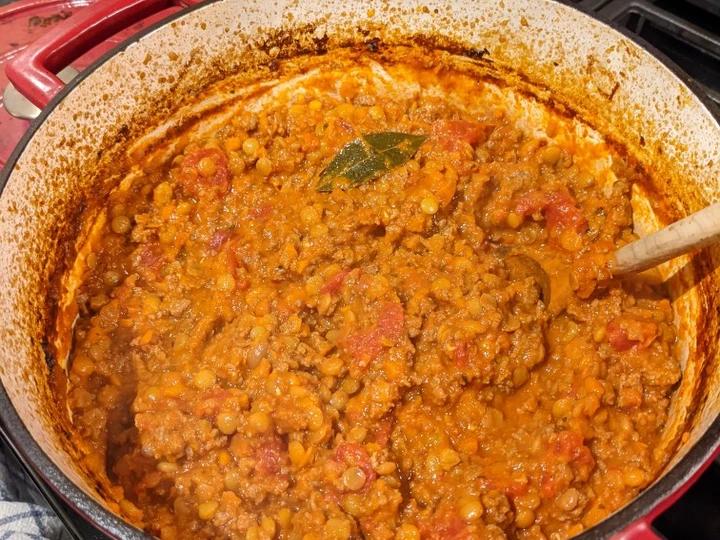 Easy Steps Prepare Recipes Dutch Oven Meat and Lentil Sauce the So Delicious Can Pamper Your Tongue.