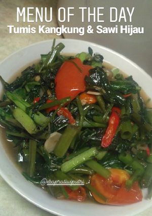 Foto resep Tumis Kangkung Campur Sawi Hijau