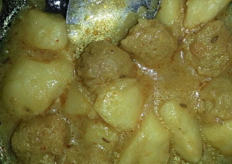 Recipe of Ultimate Aloo nutrela sabji
