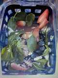 Strawberry, blueberries spinach salad