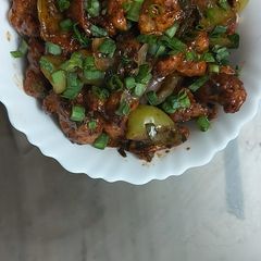 A picture of Dry Manchurian.