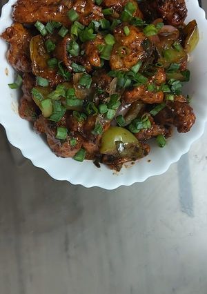 A picture of Dry Manchurian.