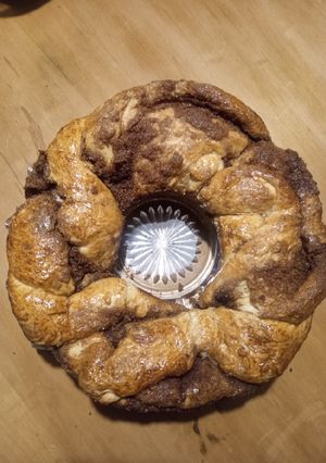 Una foto de Queque de rollitos de canela
