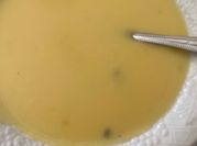 A picture of cheesy potato soup
