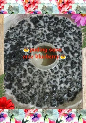 Foto resep 🍮puding susu oreo blueberry🍮