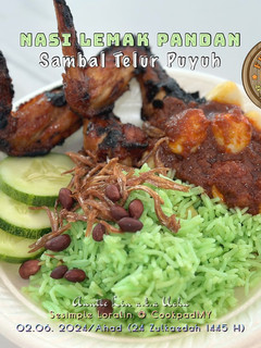 Gambar Nasi Lemak Sambal Telur Puyuh & Kepak Ayam Madu