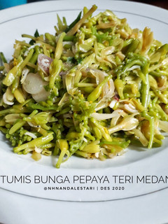 Foto resep Tumis bunga pepaya teri medan
