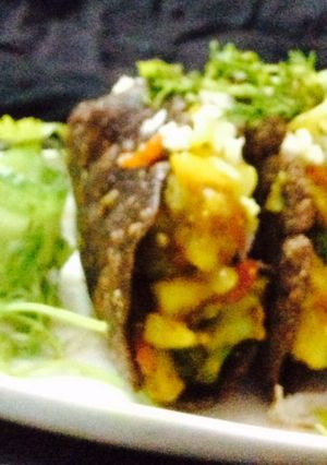A picture of Falahari Tacos...kuttu atta tacos.