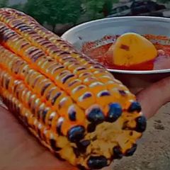 A picture of Roasted masala corn cob.