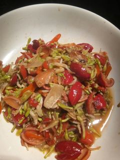 Foto resep Tumis kulit melinjo+bunga pepaya