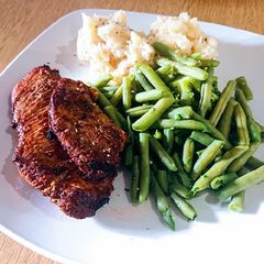 A picture of Italian-Style Turkey Steaks With Crushed Potatoes.