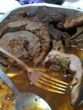 Filete relleno de flores de jamaica y calabaza a la cerveza