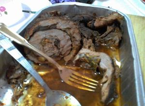 Una foto de Filete relleno de flores de jamaica y calabaza a la cerveza