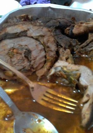 Una foto de Filete relleno de flores de jamaica y calabaza a la cerveza