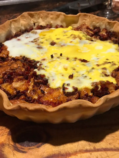 Una foto de Tarta de verduras, queso y huevos