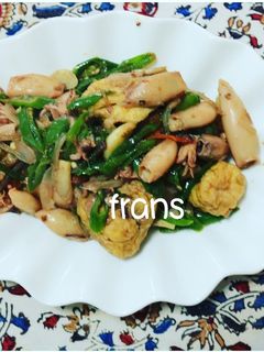 Foto resep Tumis cumi asin tahu cabe ijo