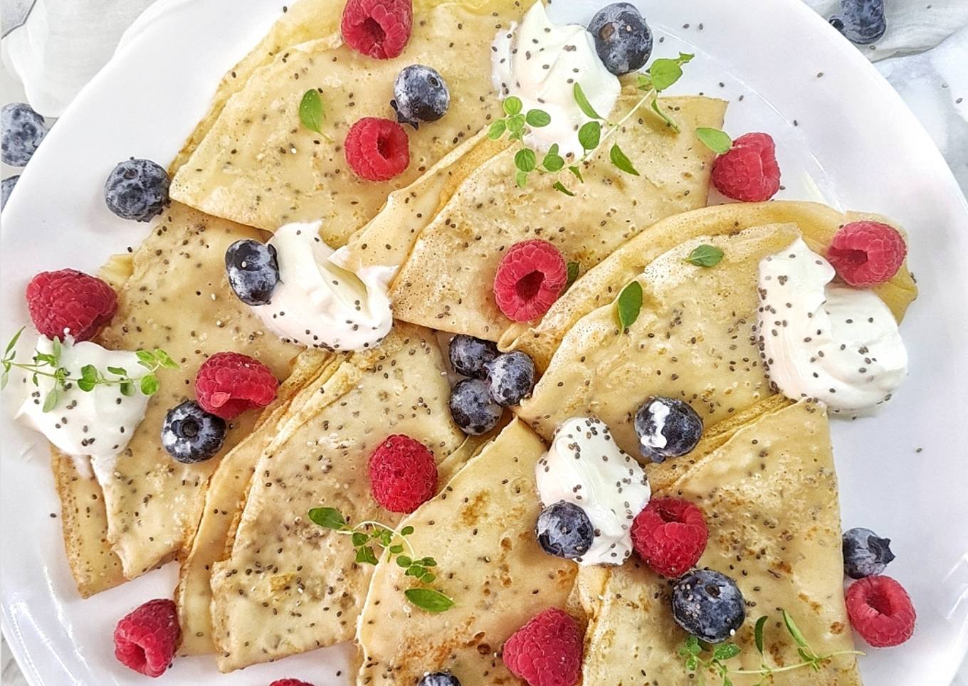 Creps sin gluten con semillas de chía