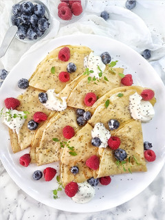 Una foto de Creps sin gluten con semillas de chía