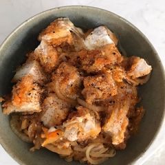 A picture of Katsudon or could be oyako don - Japanese staple dish.