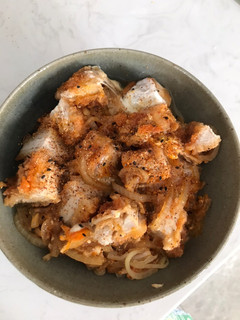 A picture of Katsudon or could be oyako don - Japanese staple dish.