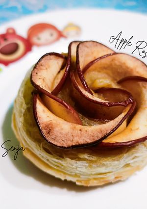 Foto resep Apple rose puff pastry instan