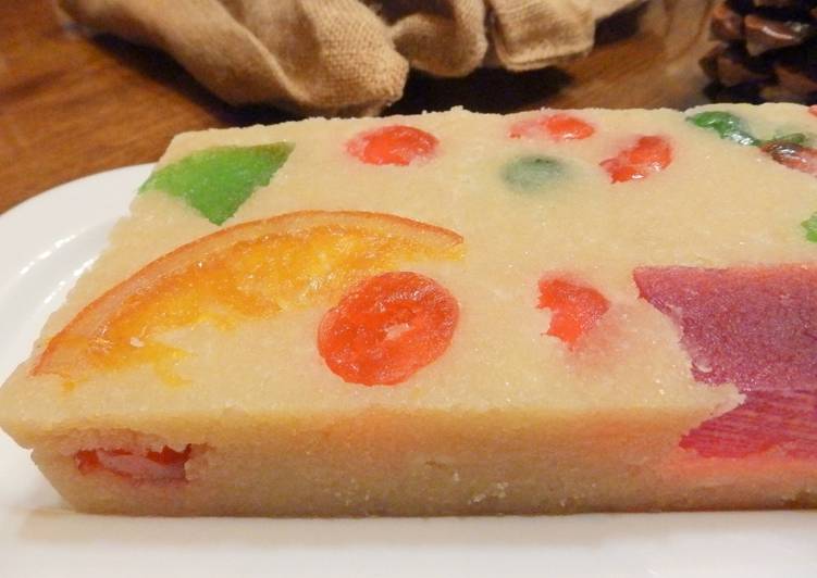 Turrón de mazapán y fruta confitada