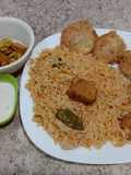 Chicken pulaw and aalo cutles