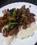 Pollo teriyaki con Cola-Cola