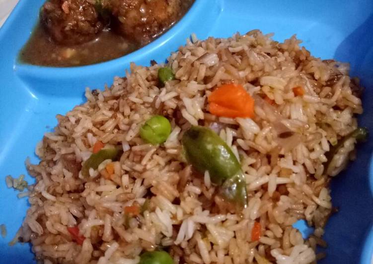 Recipe of Favorite Munchurian and fried rice