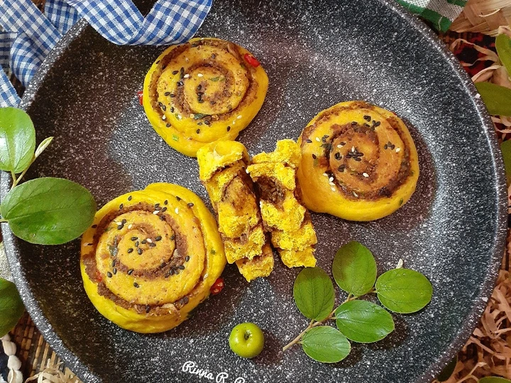 Cara Gampang Menyiapkan Resep Roti Gulung Abon Labu Kuning Empuk Tanpa Telur Tanpa Butter yang Lezat Sekali Anti Ribet, Bisa Manjain Lidah